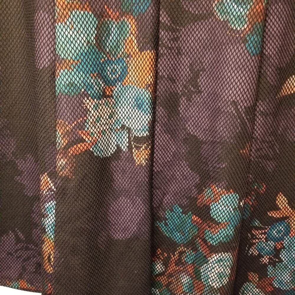 Spense Sleeveless A-Line Stretch Dress Black Net Zipper Back Floral Plus Size 14 - Picture 8 of 14
